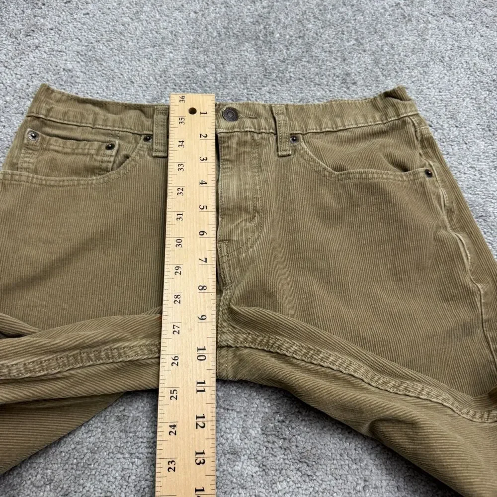 Levi's 502 Corduroy Straight Pants Mens 31 Brown Cord Tan Cotton Stretch Casual